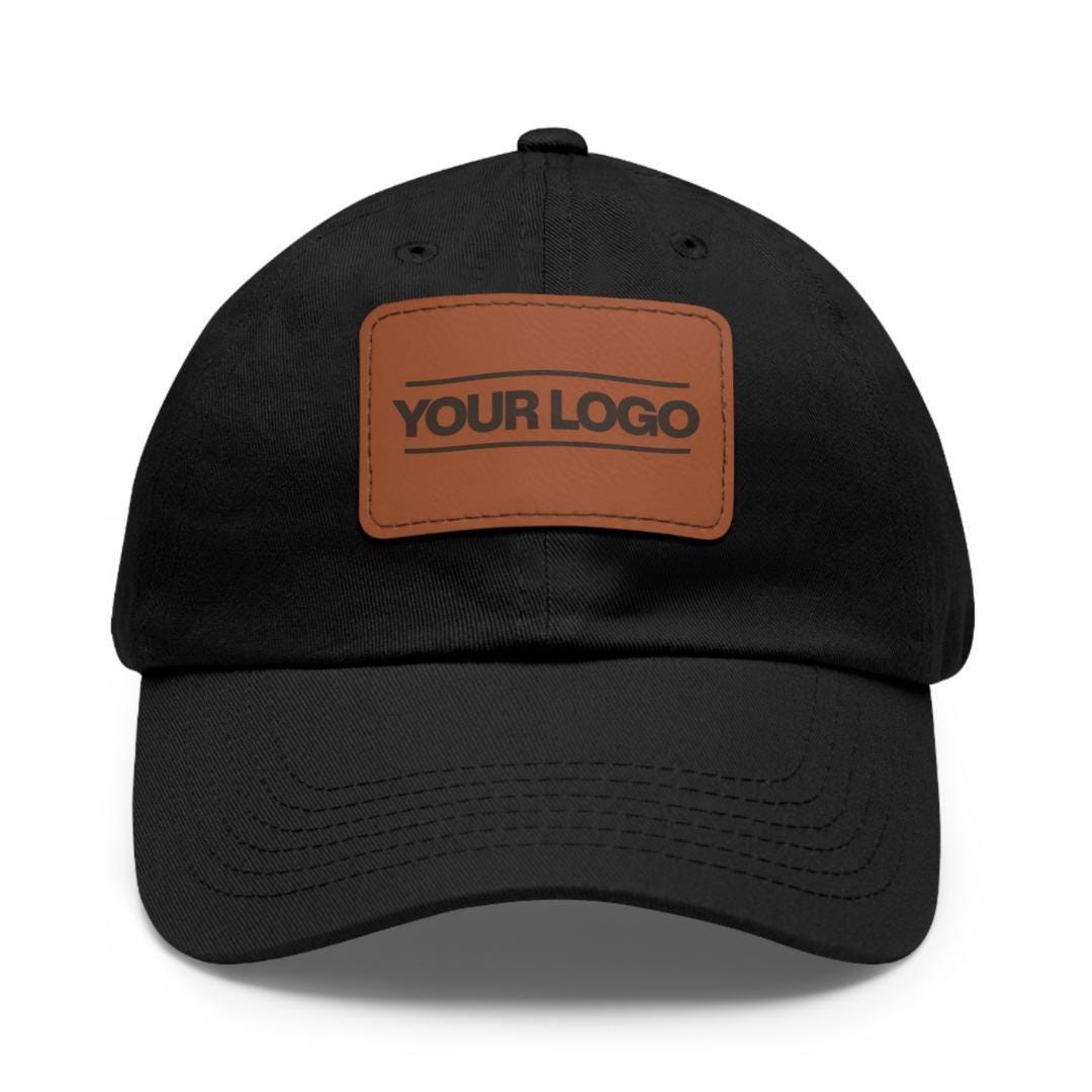 Personalized Dad Hat with Leather Patch (Rectangle) Customized Logo Baseball Cap Bulk Hat for Company Events, Teams, and Corporate Gifts