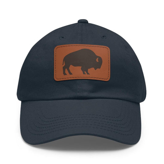 Rustic Buffalo with Stylish Leather Patch (Rectangle) Baseball Cap Everyday Wear Classic Perfect Gift for Him Her Outdoors & Everyday Style