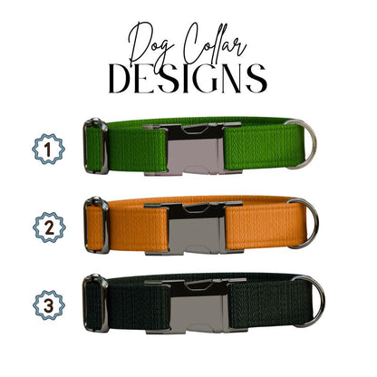 Personalized Rustic Plain Dog Collar with Name Engraved, Cute and Soft Adjustable Collar & Leash Set, Black or Gold Buckle Dog Gift (OG-14)