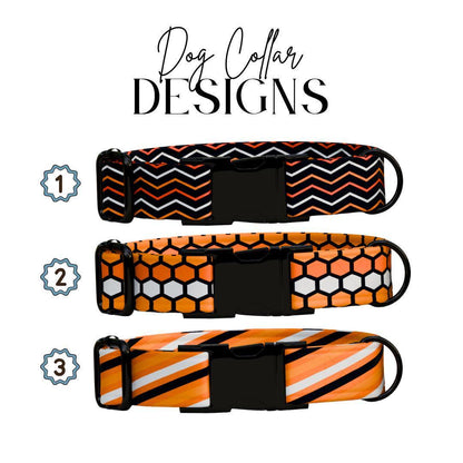 Personalized Spook-tacular Halloween Dog Collar with Name Engraved Cute and Soft Adjustable Collar & Leash Set, Pet ID Tag Dog Gift (OG-140)