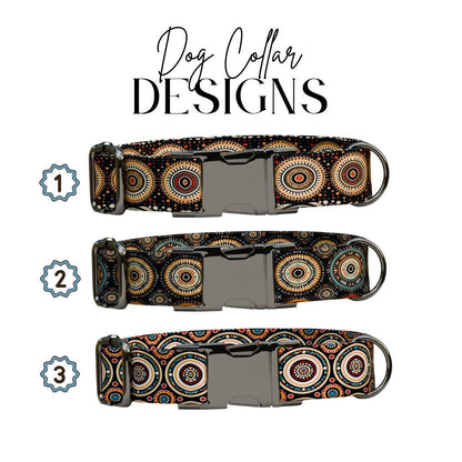 Personalized Stylish Boho Dog Collar with Name Engraved, Cute and Soft Adjustable Collar & Leash Set, Black or Gold Buckle Dog Gift (OG-27)