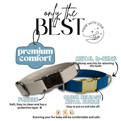 Personalized Multiple Luxe Velvet Dog Collar with Name Engraved Cute and Soft Adjustable Collar & Leash Set Wedding Dog Tag Gift (OG-47)