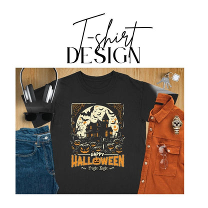 Happy Halloween Haunted House T-Shirt Comfort Colors Spooky Fright Night Graphic Tee Haunted House Aesthetic Fall Shirt Trick Or Treat Top