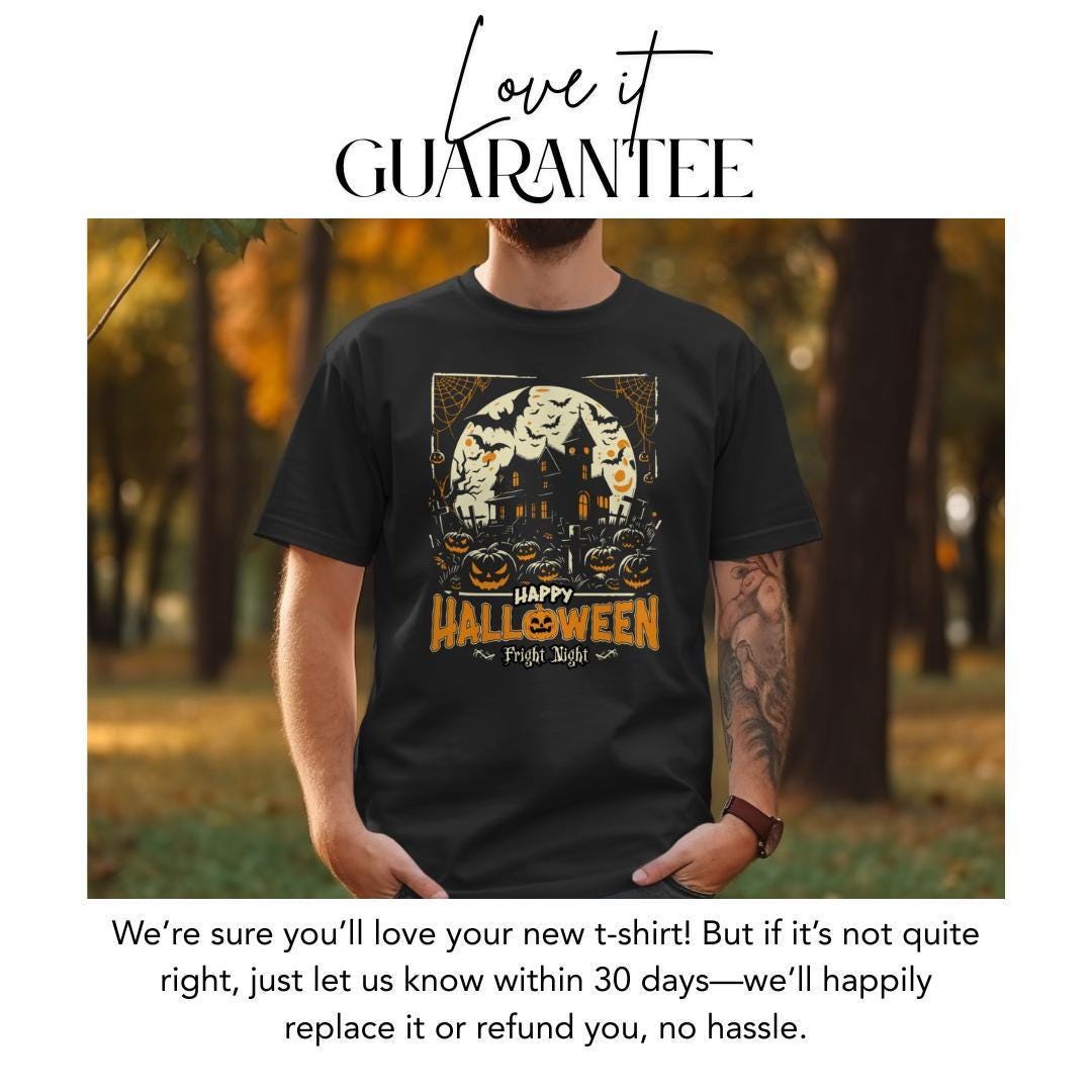 Happy Halloween Haunted House T-Shirt Comfort Colors Spooky Fright Night Graphic Tee Haunted House Aesthetic Fall Shirt Trick Or Treat Top