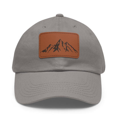 Outdoor Adventure Dad Hat with Leather Patch (Rectangle) Hiking, Camping, Travel Hat Rustic Outdoor Baseball Hat Mountain Hiking Cap Gift