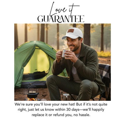 Outdoor Adventure Dad Hat with Leather Patch (Rectangle) Hiking, Camping, Travel Hat Rustic Outdoor Baseball Hat Mountain Hiking Cap Gift