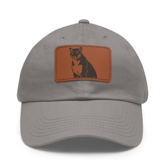 Panther Big Cat Design Dad Hat with Leather Patch (Rectangle) Outdoor Adventure Hat Unisex Wildlife Panther Hat Unique Gift Baseball Hat
