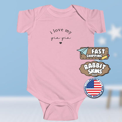 I Love My Yia Yia Infant Fine Jersey Bodysuit Sweet Infant Onesie for Baby Girl or Boy Greek Grandma Gift Idea Grandma Grandbaby Onesie Gift