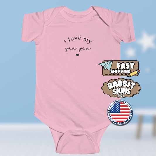 I Love My Yia Yia Infant Fine Jersey Bodysuit Sweet Infant Onesie for Baby Girl or Boy Greek Grandma Gift Idea Grandma Grandbaby Onesie Gift