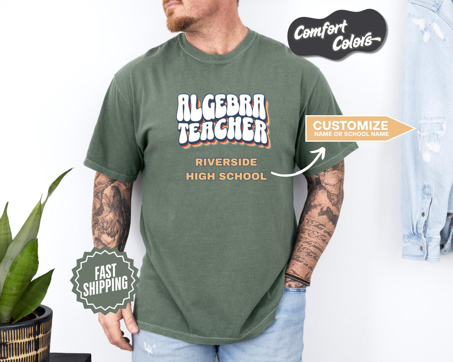 Algebra Teacher T-Shirt, Comfort Colors, Custom Teacher Shirt, Gift for Educators, Classroom Apparel, Teacher Appreciation Day, Math Lovers