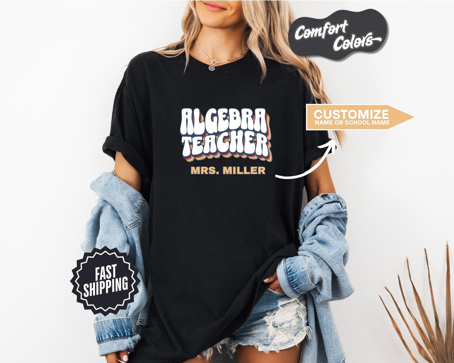 Algebra Teacher T-Shirt, Comfort Colors, Custom Teacher Shirt, Gift for Educators, Classroom Apparel, Teacher Appreciation Day, Math Lovers