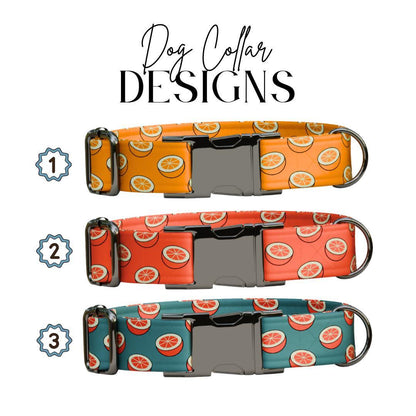 Personalized Orange Dog Collar with Name Engraved Cute and Soft Citrus Adjustable Collar & Leash Set Black or Gold Buckle Dog Gift (OG-104)