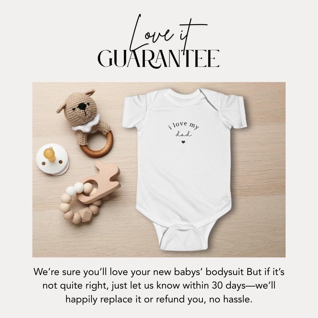 I Love My Dad Infant Fine Jersey Bodysuit Cute Father's Day Infant One-Piece Cute Baby Perfect Fathers Day Gift Baby Shower Must-Have