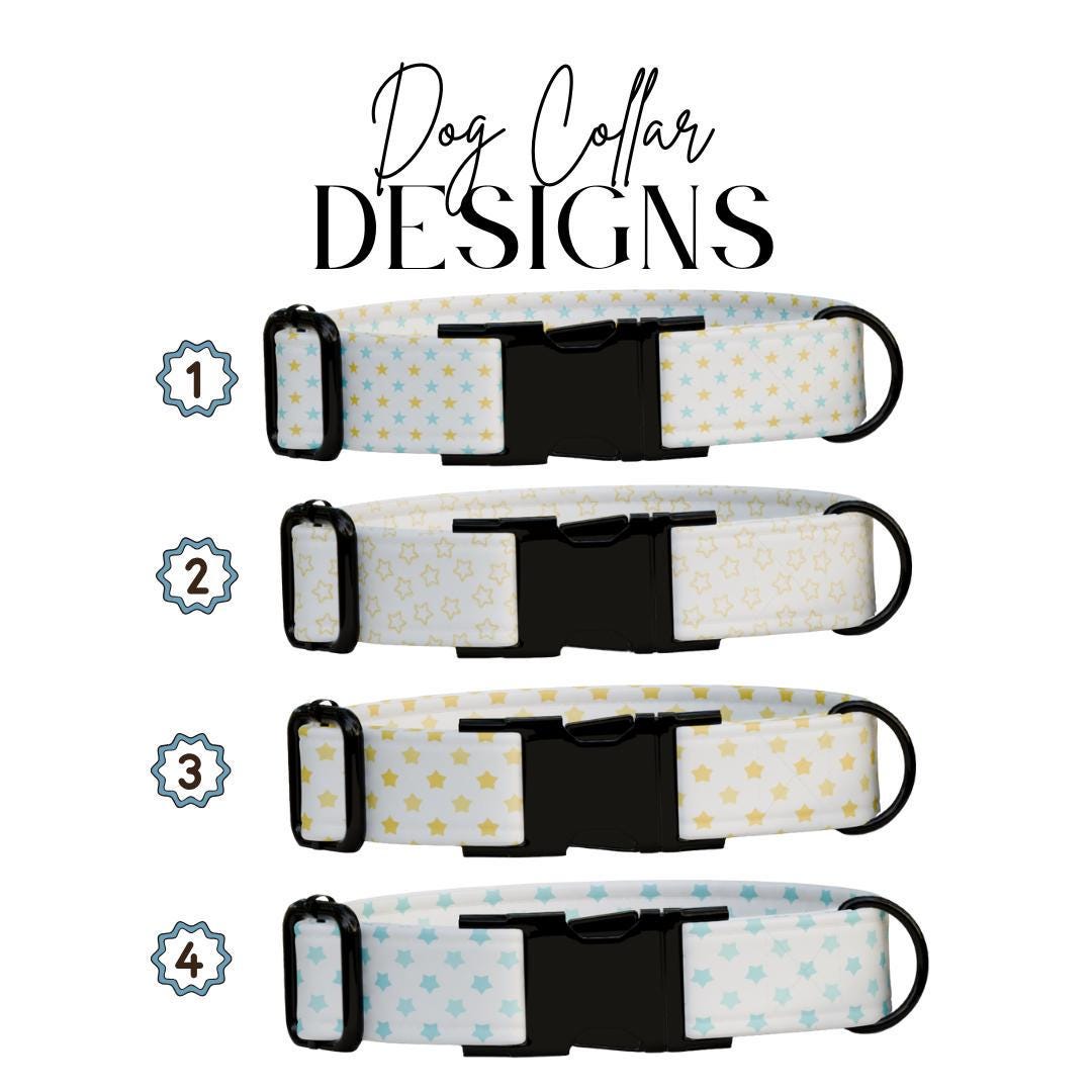 Personalized Starry Dog Collar with Name Engraved Custom Tag Collar for Pets Collar & Leash Set Star Dog Collar Gift for Dog Lovers (OG-158)