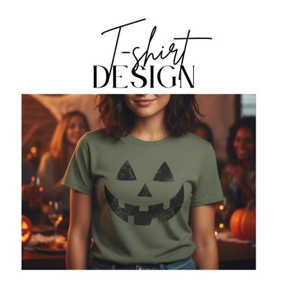 Halloween Pumpkin Face T-Shirt Comfort Colors Cute Jack O Lantern Shirt Spooky Season Fall Aesthetic T-Shirt Trick Or Treat Halloween Outfit