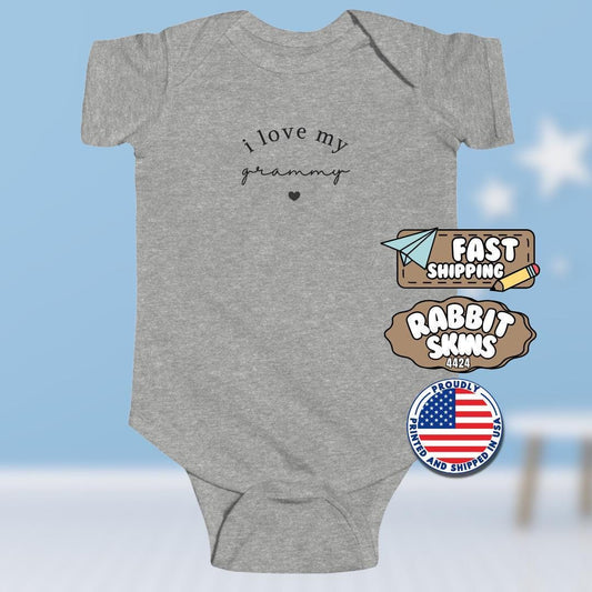 I Love My Grammy Infant Fine Jersey Bodysuit Gift for Newborns Grammy Baby Gift Idea Cute Baby Shower Present Gift for Grammy's Little Love