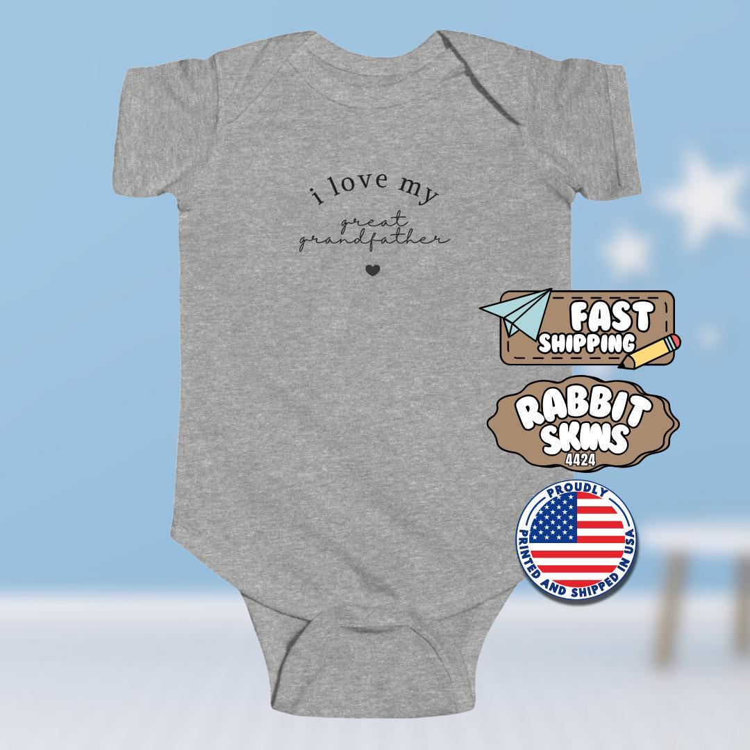 I Love My Great Grandfather Infant Fine Jersey Bodysuit Heartwarming Baby Gift for Great Grandpa Baby Shower Keepsake Newborn Outfit Present