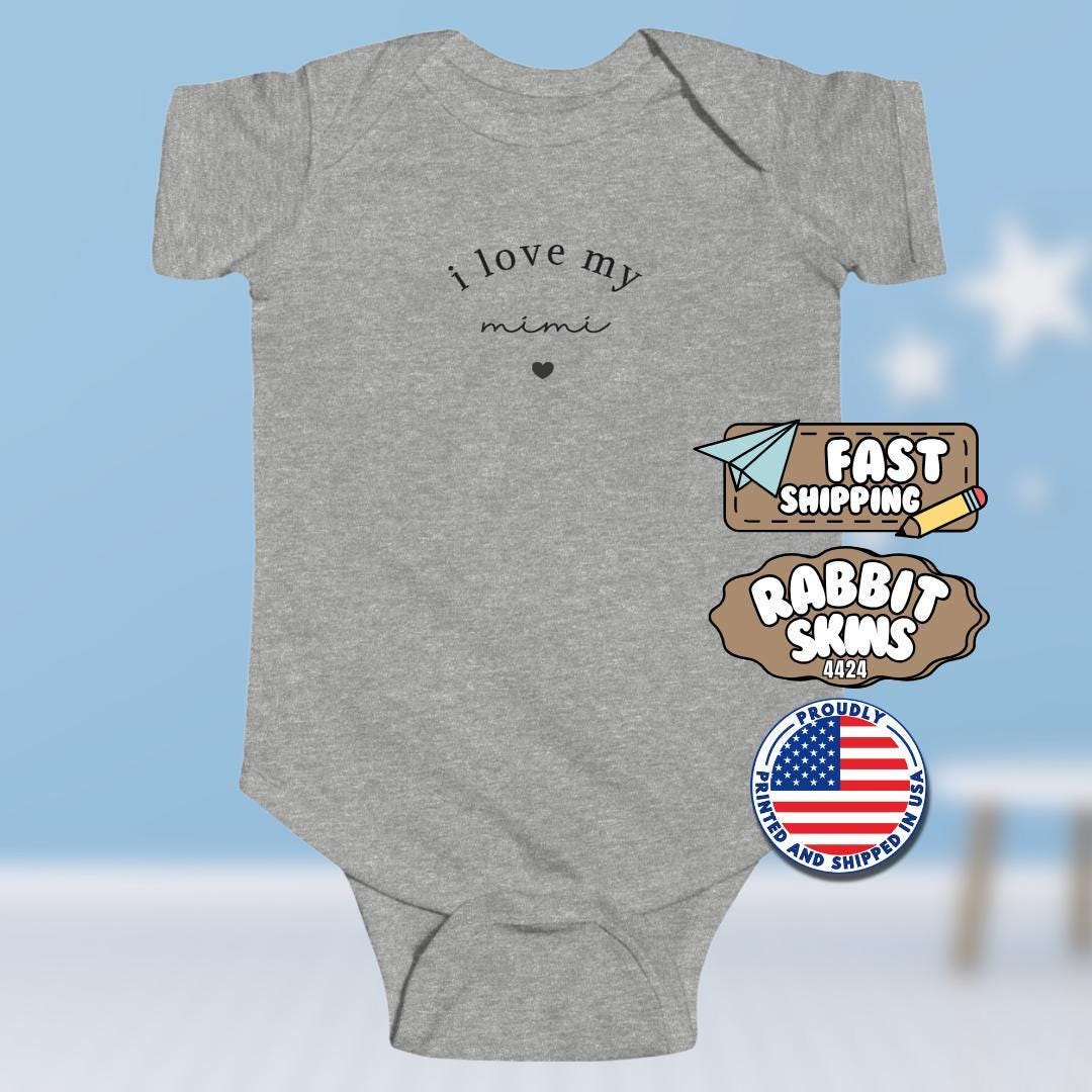 I Love My Mimi Infant Fine Jersey Bodysuit Sweet Infant Onesie for Baby Girl or Boy Mimi Gift Idea Mimi Onesie Present for First Grandbaby