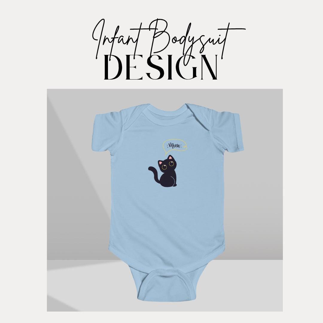 Cute Cat Infant Fine Jersey Bodysuit Perfect Baby Gift Halloween Outfit Adorable Cat Lover Baby Shower Present Fun Playwear Adorable Onesie