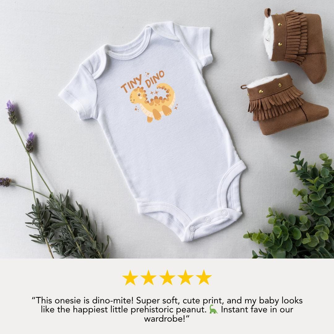 Tiny Dino Infant Fine Jersey Bodysuit Cute Baby Clothes Newborn Gift Toddler Outfit Dinosaur Theme Baby Shower Present Dino Newborn Clothes
