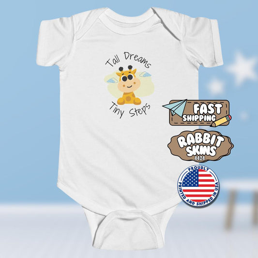 Giraffe Animal Themed Infant Fine Jersey Bodysuit Infant Clothing Baby Shower Gift Nursery Outfit Newborn Apparel Onesie for Future Explorer
