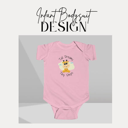 Giraffe Animal Themed Infant Fine Jersey Bodysuit Infant Clothing Baby Shower Gift Nursery Outfit Newborn Apparel Onesie for Future Explorer