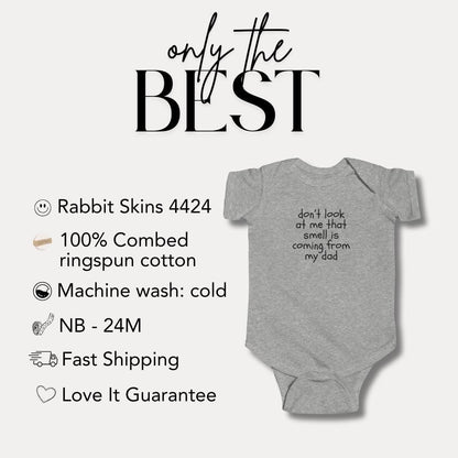 Funny Infant Fine Jersey Bodysuit Baby Shower Gift Idea Newborn Outfit Cute Baby Apparel Dad Joke Bodysuit for Newborn Unique Baby Clothes