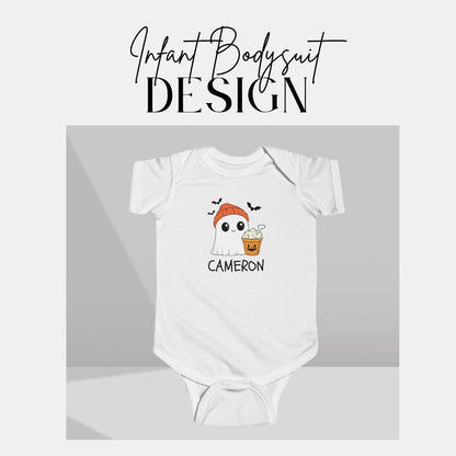 Personalized Halloween Ghost Baby Bodysuit Cute Infant Costume Toddler Halloween Outfit Spooky Baby Gift Fall Celebration Wear Baby Gift