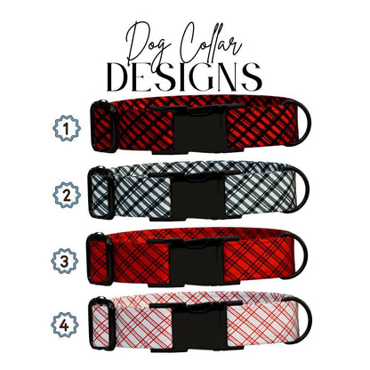Personalized Checkered Dog Collar with Name Engraved Custom Pet Name ID Collar for Pets Collar & Leash Set Crisscross Dog Collar (OG-180)
