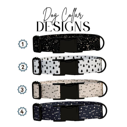 Personalized Christmas Dog Collar Custom Name Pet Collar with Engraved Buckle Holiday Dog Gift Cute Winter Patterns Gift for Dogs (OG-229)