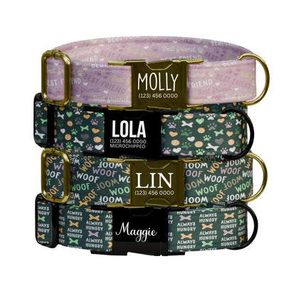Personalized Cute Dog Collar Designs with Name Engraved Cute and Soft Adjustable Collar & Leash Set Perfect Gift for Dog Lovers (OG-198)