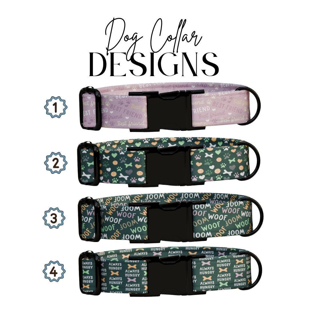 Personalized Cute Dog Collar Designs with Name Engraved Cute and Soft Adjustable Collar & Leash Set Perfect Gift for Dog Lovers (OG-198)