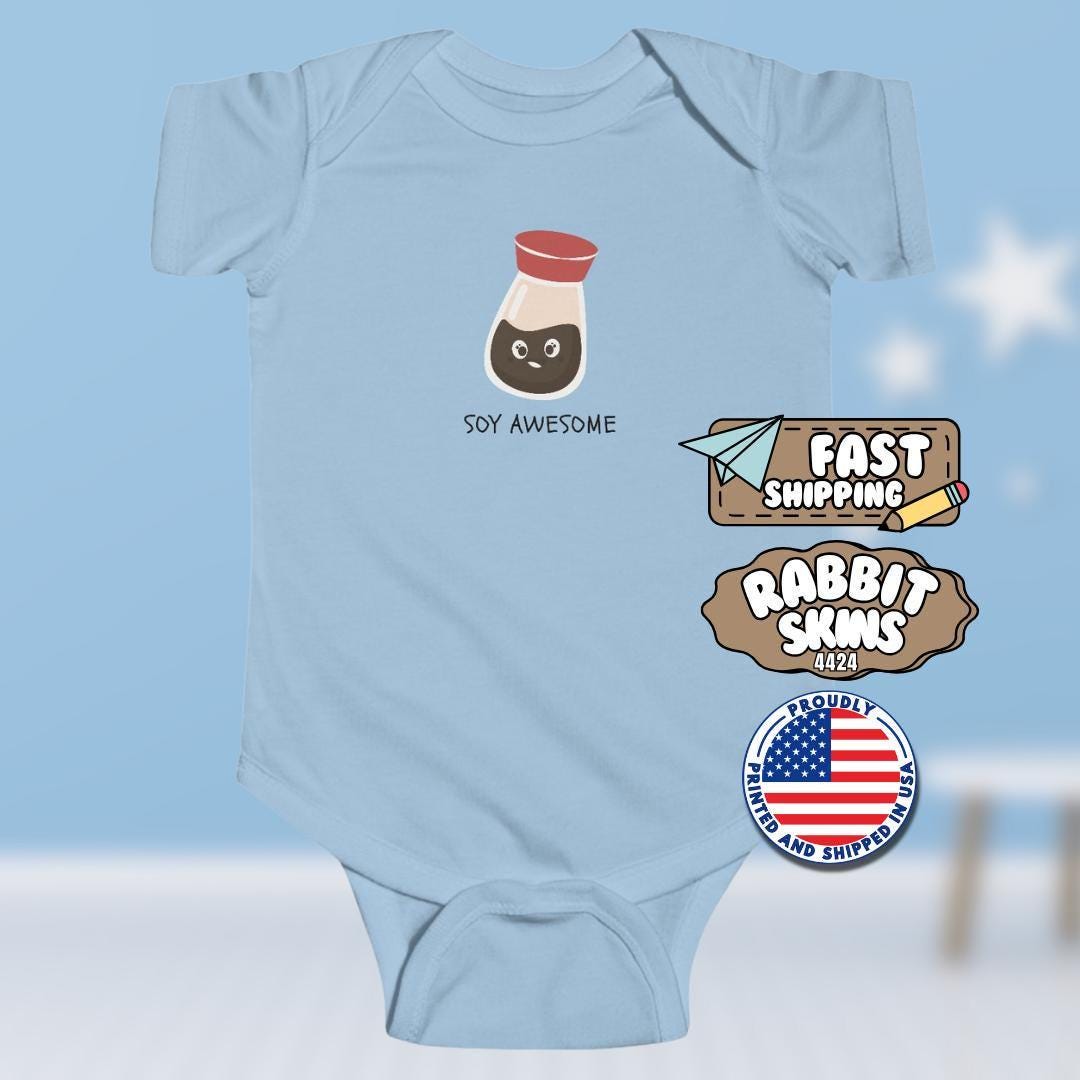 Infant Fine Jersey Bodysuit Soy Awesome Baby Romper Baby Shower Gift Newborn Outfit Punny Baby Clothes Adorable Newborns Gift Outfit Idea