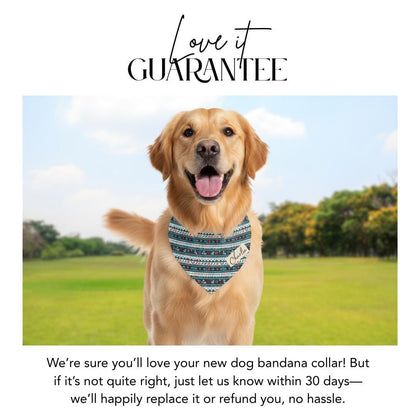 Personalized Ugly Christmas Sweater Pet Bandana Built-In Collar Custom Name Dog-Cat Scarf Adjustable Festive Cozy Holiday Polyester Bandana