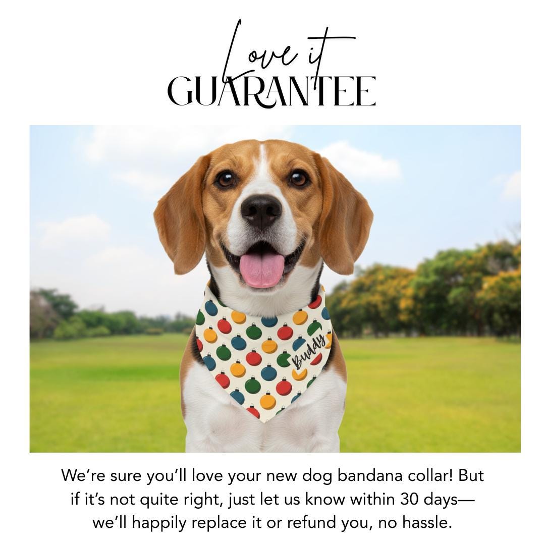 Personalized Christmas Pet Bandana Built-In Collar Custom Name Pet Scarf Adjustable Festive & Cute Holiday Design Soft Polyester Dog Bandana