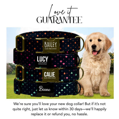 Personalized Retro Dog Collar Custom Name ID Tag Space Arcade-Inspired Design Adjustable Quick Release Collar Perfect Gift for Dogs (OG-248)