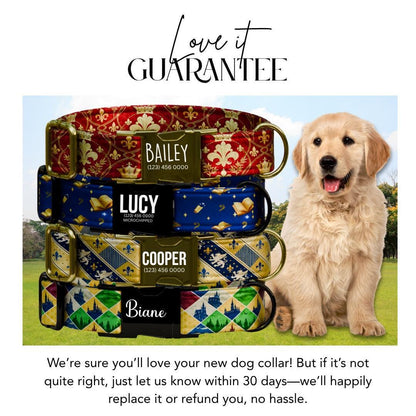 Personalized Magical Kingdom Dog Collar with Name Engraved Custom Name Tag Fantasy Royal Themed Dog Collar Cute Gift for Dog Lovers (OG-267)