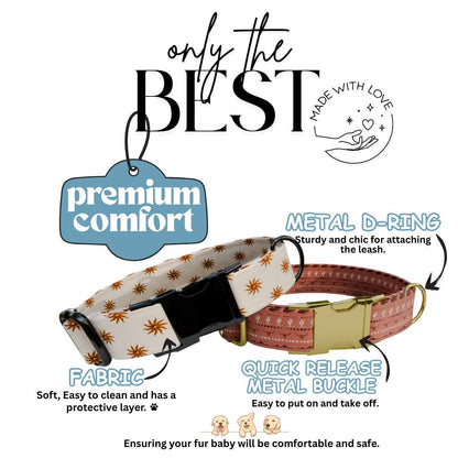 Personalized Western Dog Collar Custom Name Tag Cute Cowboy Style Dog Collar with Metal Buckle & Adjustable Fit Western Dog ID Tag (OG-246)