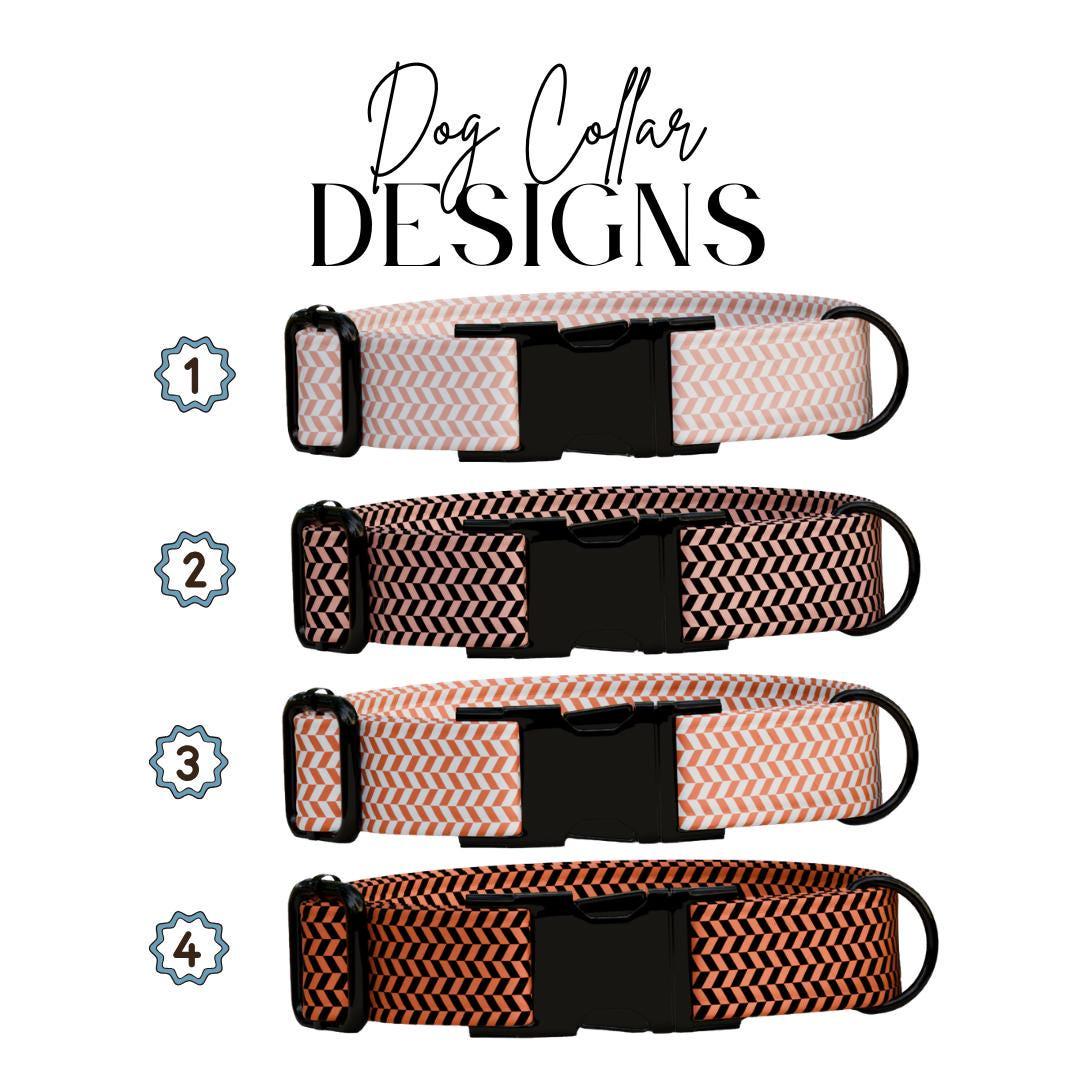 Personalized Herringbone Dog Collar with Name Engraved Custom Pet Name ID Collar Secure Collar & Leash Set Dog Name Tag Gift Idea (OG-184)