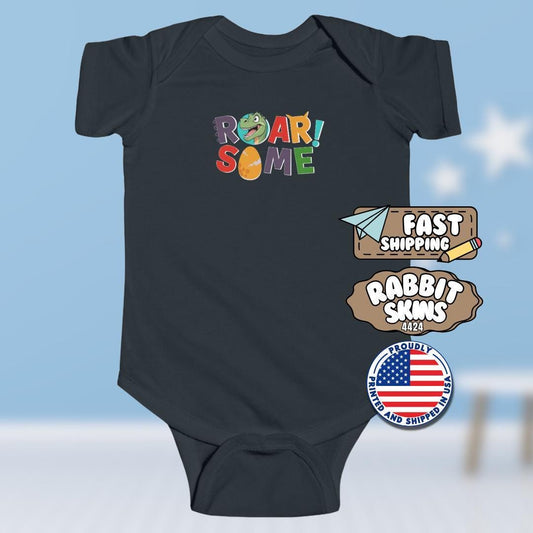 ROARsome Infant Fine Jersey Bodysuit Cute Baby Clothes Dino Baby Shower Gift Toddler Apparel Fun Kids Outfit Jurassic Theme Baby Clothes