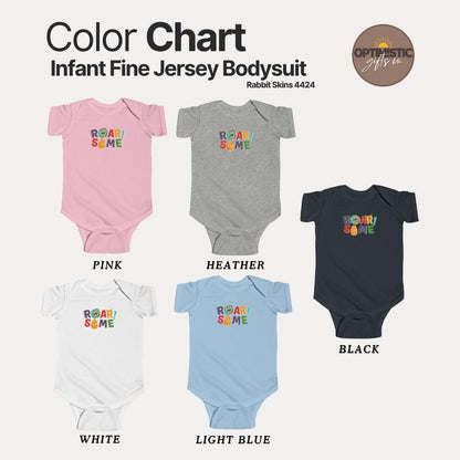 ROARsome Infant Fine Jersey Bodysuit Cute Baby Clothes Dino Baby Shower Gift Toddler Apparel Fun Kids Outfit Jurassic Theme Baby Clothes