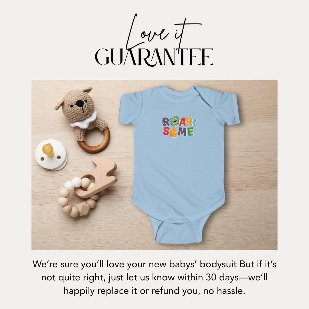 ROARsome Infant Fine Jersey Bodysuit Cute Baby Clothes Dino Baby Shower Gift Toddler Apparel Fun Kids Outfit Jurassic Theme Baby Clothes