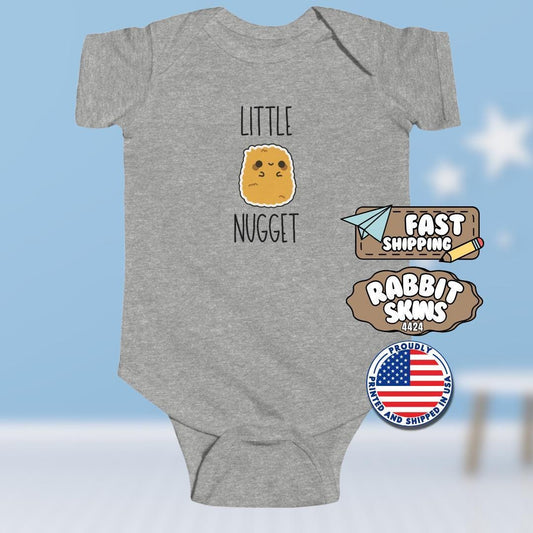 Funny Infant Fine Jersey Bodysuit with 'Little Nugget' Design Infant Gift Cute Baby Shower Outfit Newborn Clothes Baby Birthday Celebration