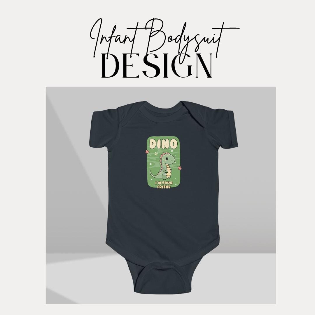 Dinosaur Theme Infant Fine Jersey Bodysuit Cute Baby Onesie Dino Gift Baby Shower Toddler Outfit Unique Baby Wear Fun Cartoon Dino Romper