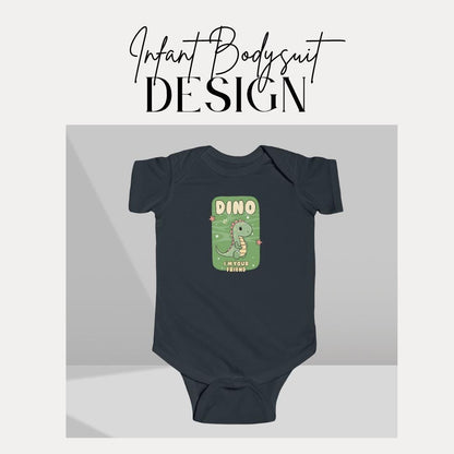 Dinosaur Theme Infant Fine Jersey Bodysuit Cute Baby Onesie Dino Gift Baby Shower Toddler Outfit Unique Baby Wear Fun Cartoon Dino Romper