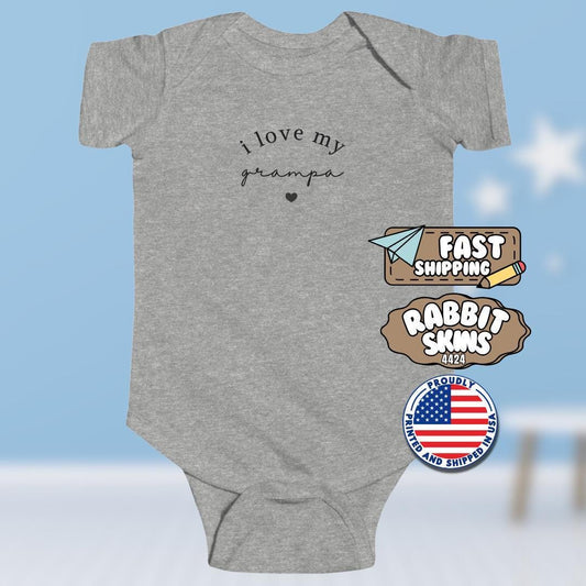 I Love My Grampa Infant Fine Jersey Bodysuit Sweet Newborn Baby Shower Outfit Baby Bodysuit Photo Shoot Onesie for Grandpas Little Love