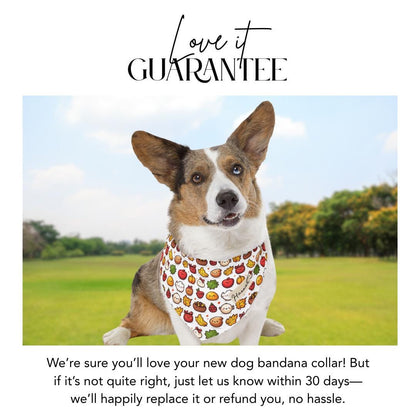 Personalized Thanksgiving Pet Bandana Collar Cute Autumn Design Dog & Cat Bandana with Built-In Adjustable Collar Custom Name Pet Accessory