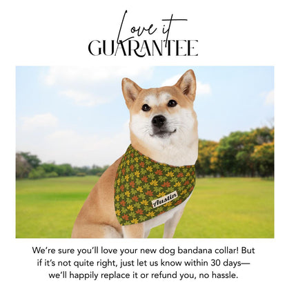 Personalized Fall Thanksgiving Pet Bandana Custom Name Pet Bandana with Built-In Adjustable Collar Comfortable & Stylish Everyday Pet Wear