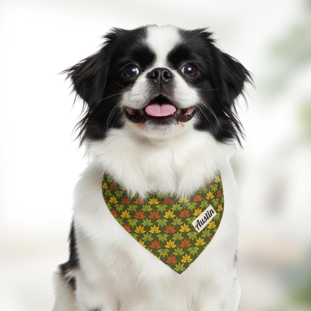 Personalized Fall Thanksgiving Pet Bandana Custom Name Pet Bandana with Built-In Adjustable Collar Comfortable & Stylish Everyday Pet Wear