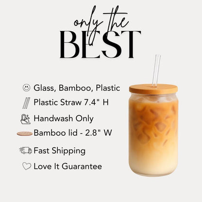 Black Cat Halloween Frosted Glass Cup 16oz Frosted Glass Tumbler with Bamboo Lid & Straw Spooky Ghost Cat Tumbler Cute Witchy Fall Drinkware